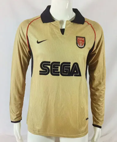 Camisolas de futebol retro do Arsenal para jogos fora de casa de 2001