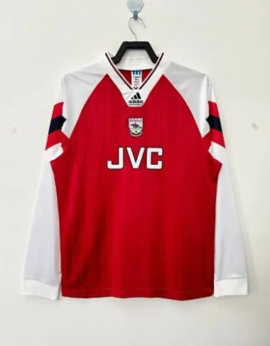 Camisolas de futebol retro de manga comprida do Arsenal para jogos em casa, da época 92/94