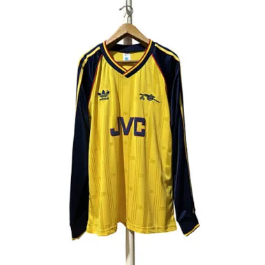 Camisolas de futebol retro de manga comprida do Arsenal (1988/91) para jogos fora de casa