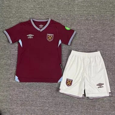 25-26 West Ham Home Kids Soccer Jerseys