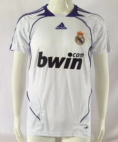 Maillots de football rétro domicile du Real Madrid, saison 2007/08