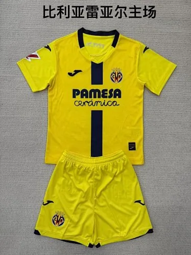 25-26 Villarreal Home Kids Soccer Jerseys