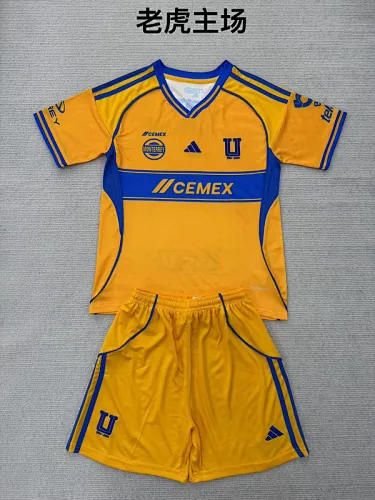 25-26 Tigres Home Kids Soccer Jerseys