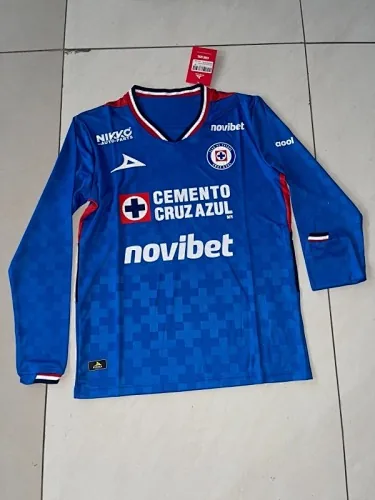 25-26 Cruz Azul Home Long Sleeve Soccer Jerseys