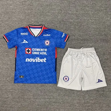 25-26 Cruz Azul Home Kids Soccer Jerseys