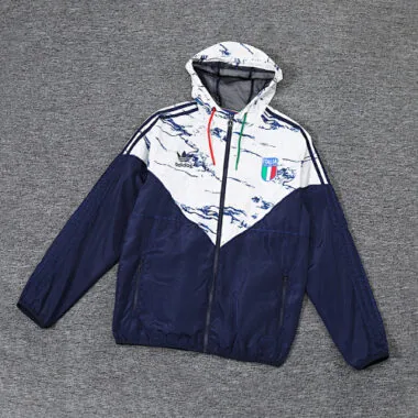 Image 4 de l’album 2023 : Sweats à capuche et coupe-vent « Italie » blancs et bleus