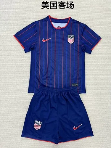 25-26 USA Away Kids Soccer Jerseys
