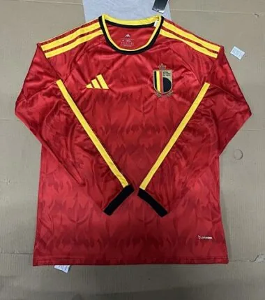 2026 Belgien Heim-Fußballtrikots mit langen Ärmeln
