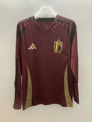 2024 Belgien Heim-Fußballtrikots mit langen Ärmeln