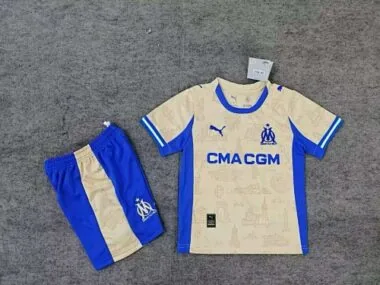 25-26 Marseille Fourth Kids Soccer Jerseys