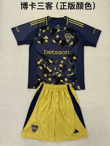 25-26 Boca Juniors Fourth Kids Soccer Jerseys