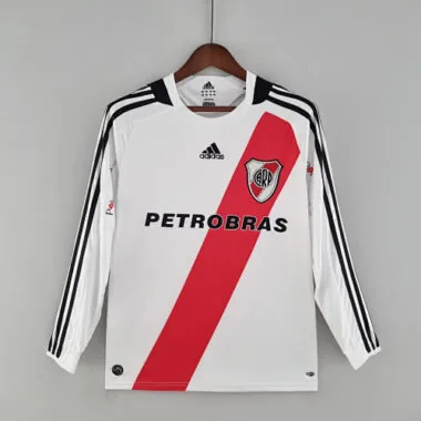09/10 River Plate Home Retro Long Sleeve Soccer Jerseys