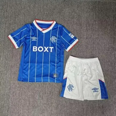 Camiseta y pantalones cortos infantiles del Rangers para la temporada 2026/27 (local)