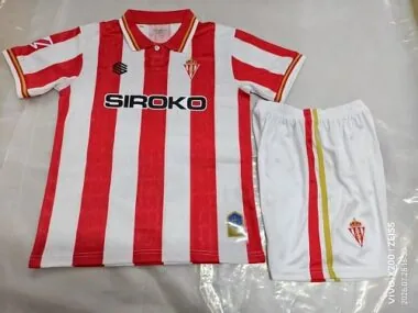 2026/27 Sporting Gijon Home Kids Jersey and Shorts