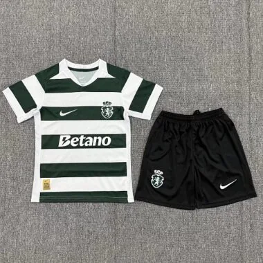Sporting Lissabon thuisshirt en -short voor kinderen, seizoen 2026/27