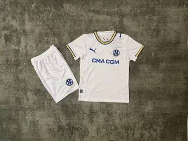 2026/27 Marseille Home Kids Jersey and Shorts